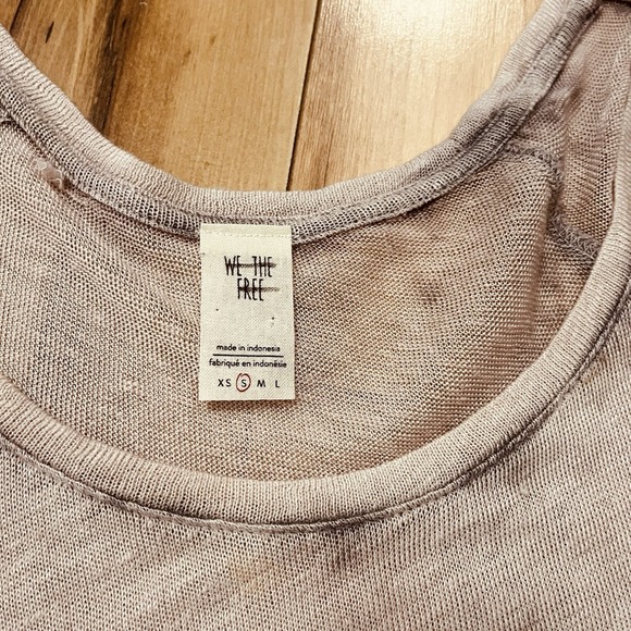 Free People We The Free Tee Sz S Oversized Cropped Light Lavender Gauzy Tie Dye - Picture 4 of 6